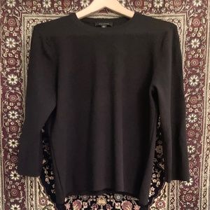 Ann Taylor - L - Black Crewneck Sweater - 3/4 Length Sleeves - EZ Office Day <3